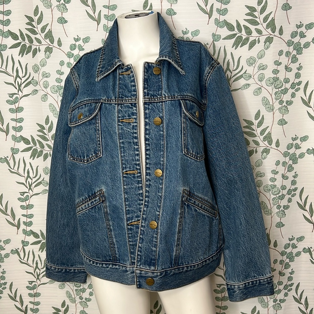 Coach womens L denim jacket coat